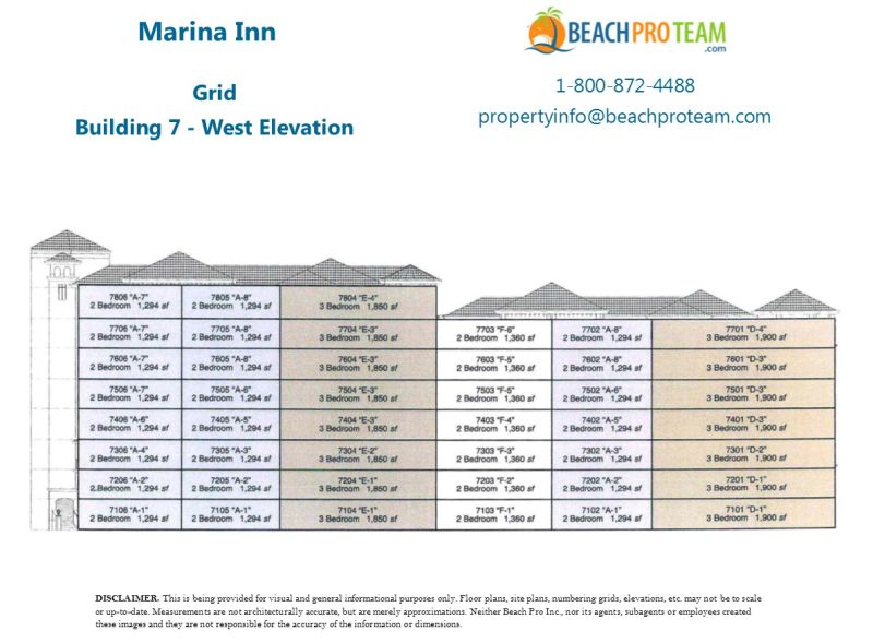 	Marina Inn Grid - Building 7 - West Elevation